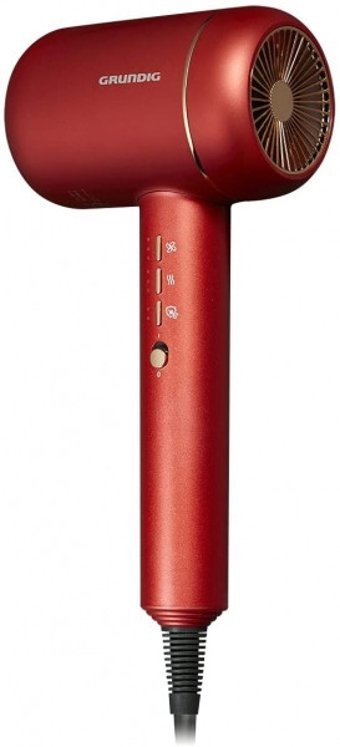 Grundig HD 9980 Sessiz Vigolu İyonlu 1800 W Mini Standart Saç Kurutma Makinesi Kırmızı