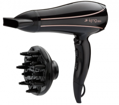 King KSK-434 Vigolu 2200 W Standart Saç Kurutma Makinesi Siyah