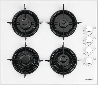 Luxell LX-40 TAHDF Beyaz Cam 4 Gözlü Doğalgazlı Ankastre Ocak
