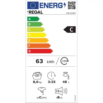 Regal CMI 81003 8 kg 1000 Devir C Enerji Sınıfı Beyaz Solo Çamaşır Makinesi