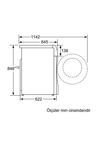 Siemens WD14U560TR 10 kg 1400 Devir A Enerji Sınıfı Beyaz Kurutmalı Solo Çamaşır Makinesi