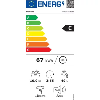 Siemens WM14XFH1TR 10 kg 1400 Devir A+++ Enerji Sınıfı Beyaz Solo Çamaşır Makinesi