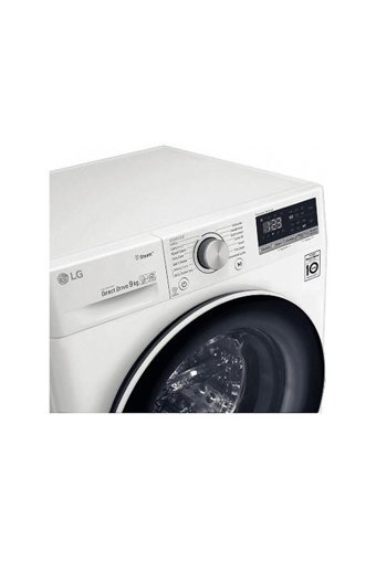 LG F4V3VYW0WE 9 kg 1400 Devir B Enerji Sınıfı Buharlı Beyaz Solo Çamaşır Makinesi