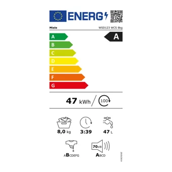 Miele WSD123 WCS 8 kg 1400 Devir B Enerji Sınıfı Beyaz Solo Çamaşır Makinesi
