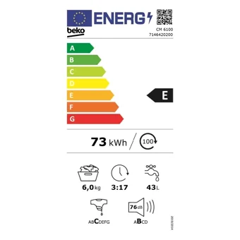 Beko CM6100 6 kg 1000 Devir E Enerji Sınıfı Beyaz Çamaşır Makinesi