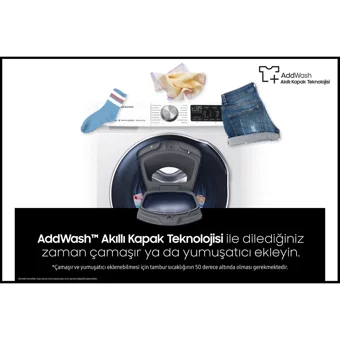 Samsung WW80K44305W 8 kg 1400 Devir B Enerji Sınıfı Beyaz Solo Çamaşır Makinesi