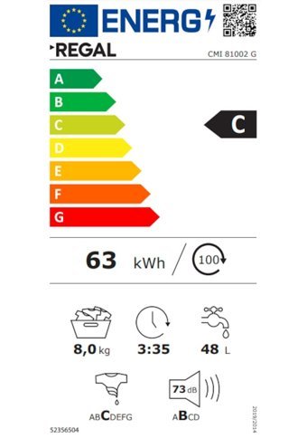 Regal CMI 81002 G 8 kg 1000 Devir C Enerji Sınıfı Gri Solo Çamaşır Makinesi