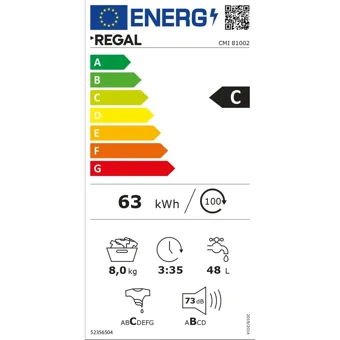 Regal CMI 81002 8 kg 1000 Devir C Enerji Sınıfı Beyaz Solo Çamaşır Makinesi