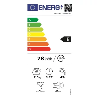Arçelik 7100 MT 7 kg 1000 Devir E Enerji Sınıfı Beyaz Solo Çamaşır Makinesi