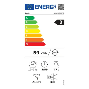 Bosch WAX32MHXTR 10 kg 1600 Devir B Enerji Sınıfı İnox Solo Çamaşır Makinesi