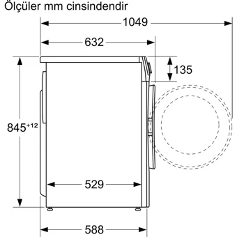 Profilo CGA25200TR 10 kg 1200 Devir A Enerji Sınıfı Beyaz Solo Çamaşır Makinesi