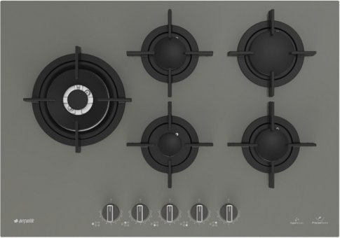 Arçelik OCD T 752 DWKG Wok Gözlü Gri Cam 5 Gözlü Doğalgazlı Ankastre Ocak