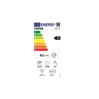 Altus AL 8103 MD 8 kg 1000 Devir C Enerji Sınıfı Beyaz Solo Çamaşır Makinesi