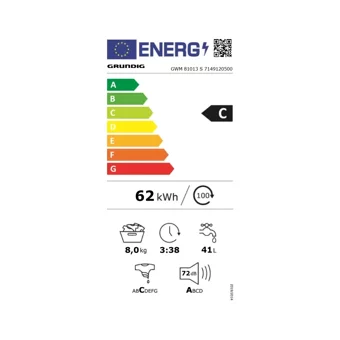 Grundig GWM 81013 S 8 kg 1000 Devir C Enerji Sınıfı Buharlı Gri Solo Çamaşır Makinesi