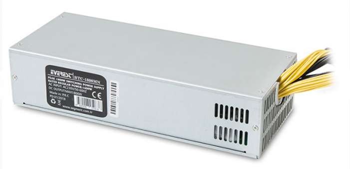 Everest BTC-1800MN 1800 W 80+ Gold Tam Modüler Powersupply