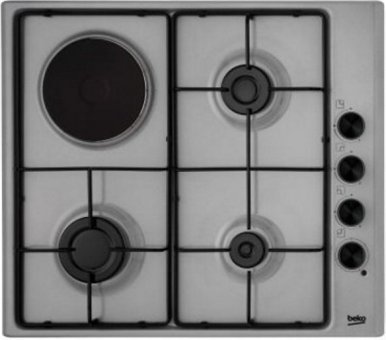 Beko HTZM 64120 SS Metal 4 Gözlü Gazlı ve Elektrikli Set Üstü Gümüş Ocak