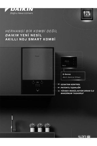 Daikin Premix NDJ 28 Kw Hermetik Tam Yoğuşmalı Doğalgazlı Kombi