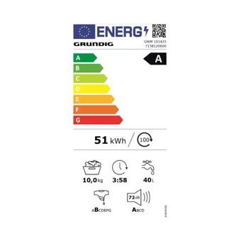 Grundig GWM 101425 10 kg 1400 Devir A Enerji Sınıfı Buharlı Beyaz Solo Çamaşır Makinesi