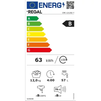 Regal CMI 121202 Y 12 kg 1200 Devir B Enerji Sınıfı Beyaz Solo Çamaşır Makinesi