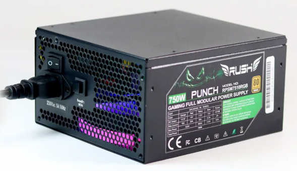 Rush RPSM7510 750 W RGB 80+ Gold Tam Modüler Powersupply