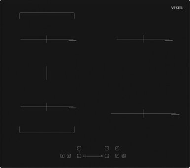 Vestel AO-6470 S-K Siyah Cam 4 Gözlü Dokunmatik İndüksiyonlu Ankastre Ocak