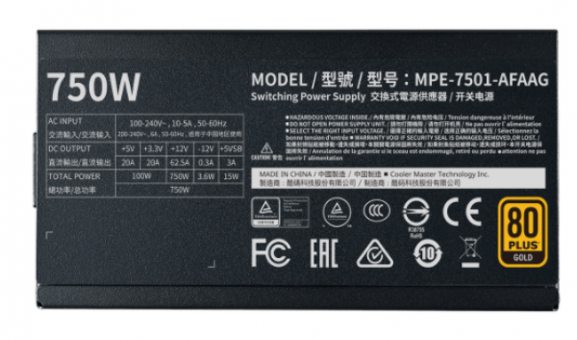 Cooler Master MWE Gold 750 750 W 80+ Gold Tam Modüler Powersupply