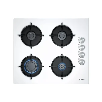 Bosch POP6C2O10O Beyaz Cam 4 Gözlü Doğalgazlı Ankastre Ocak