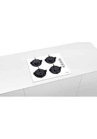 Bosch POH6C2O10O Wok Gözlü Beyaz Cam 4 Gözlü Doğalgazlı Ankastre Ocak