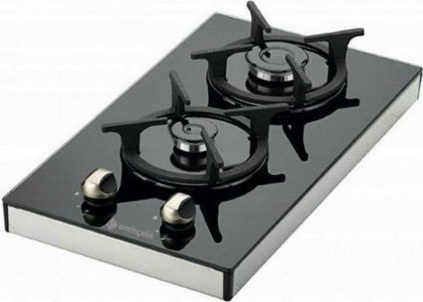 Eminçelik 41125 DG Siyah Cam 2 Gözlü Doğalgazlı Set Üstü Ocak
