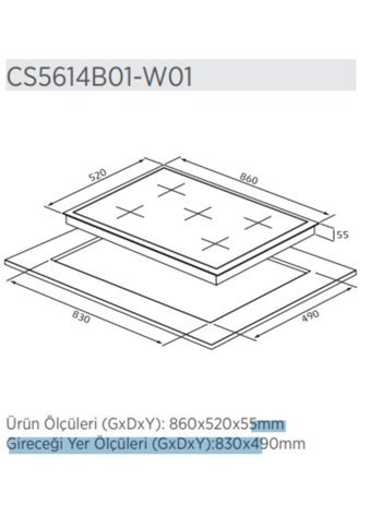 Silverline CS5614B01 Wok Gözlü Siyah Cam 5 Gözlü Doğalgazlı Ankastre Ocak
