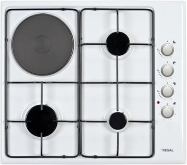 Regal AO 6030 B Emaye 4 Gözlü Gazlı ve Elektrikli Ankastre Beyaz Ocak