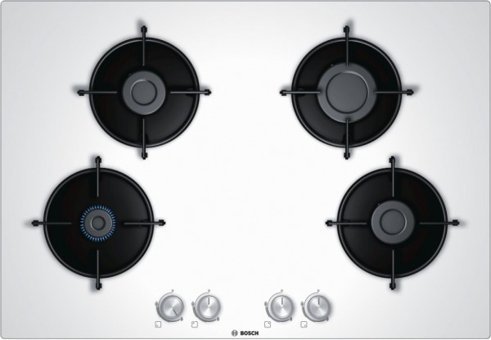 Bosch PNP7B2O10O Beyaz Cam 4 Gözlü Doğalgazlı Ankastre Ocak