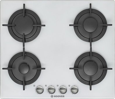 Hoover HVG64W Beyaz Cam 4 Gözlü Doğalgazlı Ankastre Ocak