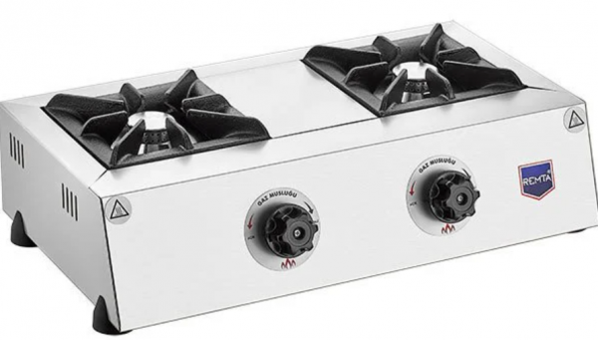 Remta Paslanmaz Çelik 2 Gözlü Doğalgazlı Set Üstü Inox Ocak