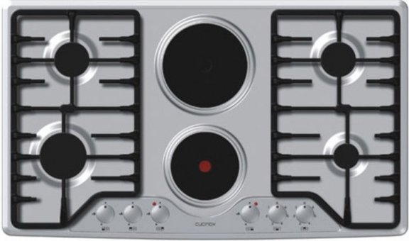 Cucinox POS 6205 Paslanmaz Çelik 6 Gözlü Gazlı ve Elektrikli Ankastre Inox Ocak