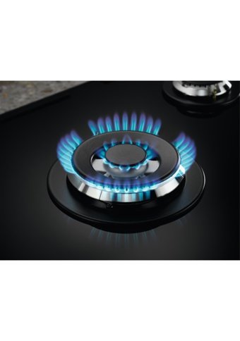 Electrolux KGG75362K Wok Gözlü Siyah Cam 5 Gözlü Doğalgazlı Ankastre Ocak
