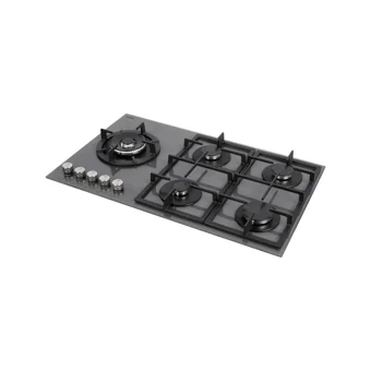 Vestel AO-91159 YG-DW Wok Gözlü Gri Cam 5 Gözlü Doğalgazlı Ankastre Ocak