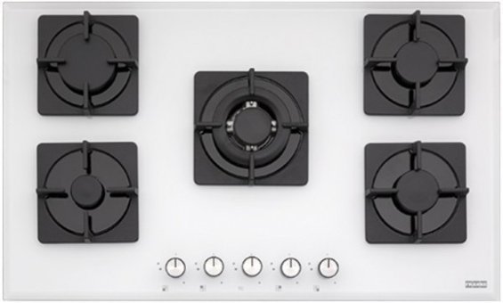Franke FHNS 905 4G TC WH C Wok Gözlü Beyaz Cam 5 Gözlü Doğalgazlı Ankastre Ocak