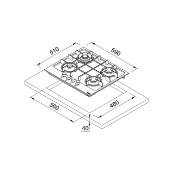Franke Maris FHMA 604 3G DC XS C 4 Gözlü Wok Gözlü Doğalgazlı Ankastre Inox Ocak
