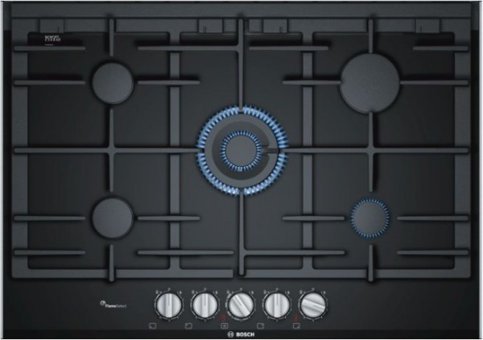 Bosch PRR7A6D70 Wok Gözlü Siyah Cam 5 Gözlü Doğalgazlı Ankastre Ocak