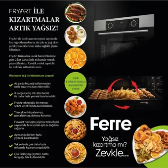 Ferre RS035 Wok Gözlü Siyah Cam 5 Gözlü Doğalgazlı Ankastre Ocak