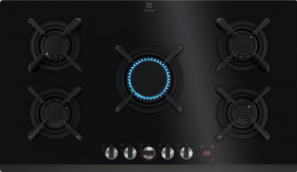 Electrolux KGG953753K Siyah Cam 5 Gözlü Doğalgazlı Ankastre Ocak