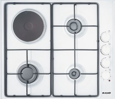 Arçelik STO 910 E Metal 4 Gözlü Gazlı ve Elektrikli Set Üstü Beyaz Ocak