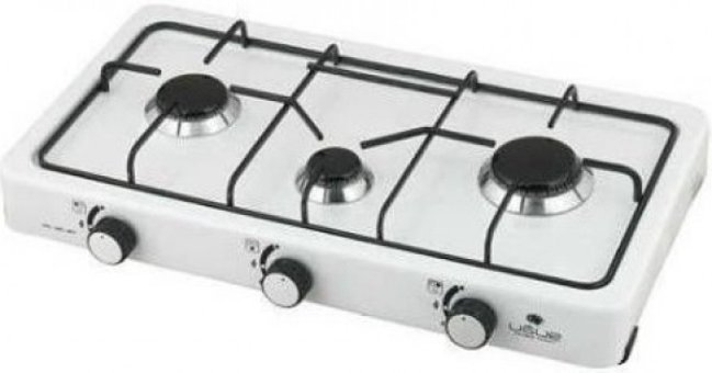 Uğur Katmer UK-101 Emaye 3 Gözlü Doğalgazlı Set Üstü Beyaz Ocak