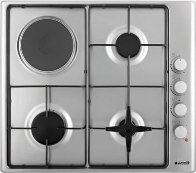 Arçelik O 505 YMEI Metal 4 Gözlü Gazlı ve Elektrikli Ankastre Inox Ocak