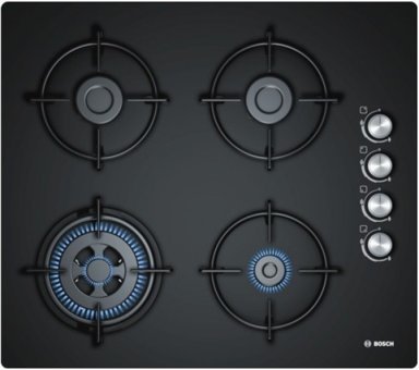 Bosch POH6C6B11O Wok Gözlü Siyah Cam 4 Gözlü Doğalgazlı Ankastre Ocak