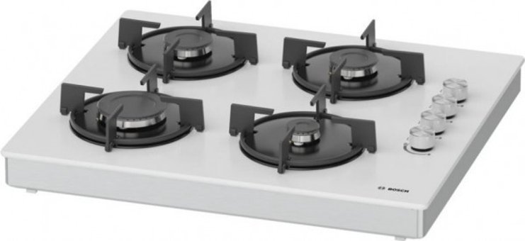 Bosch POP0C2B10L Beyaz Cam 4 Gözlü Doğalgazlı Set Üstü Ocak