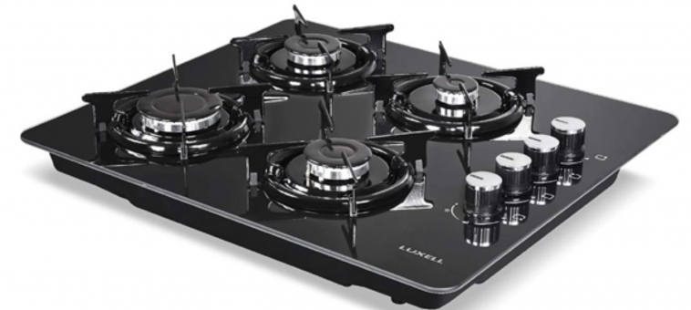 Luxell LX-40 Siyah Cam 4 Gözlü Doğalgazlı Set Üstü Ocak
