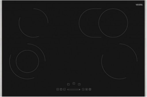 Vestel AO-78370 S Siyah Cam 4 Gözlü Dokunmatik Elektrikli Ankastre Ocak