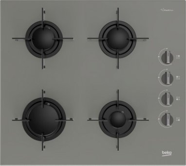 Beko BOCD T 6010 EG Gri Cam 4 Gözlü Doğalgazlı Ankastre Ocak